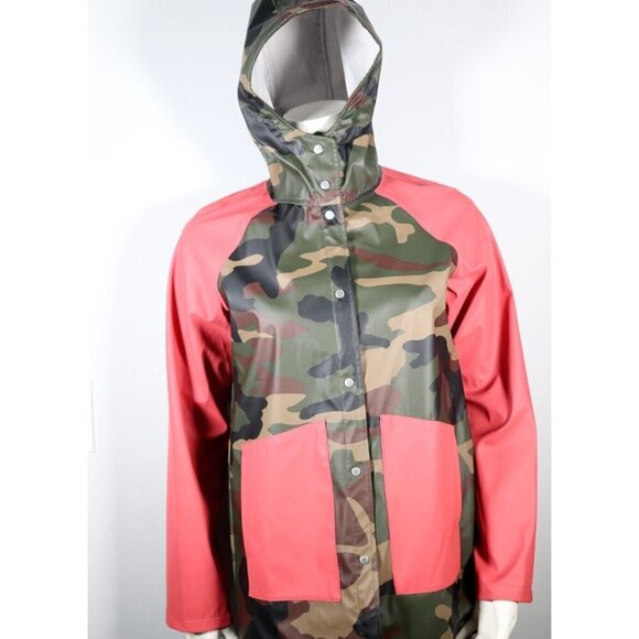 Herschel Supply Co. Women's Size Small Pink Green Classic Jacket Camo Rain Coat - Picture 8 of 8
